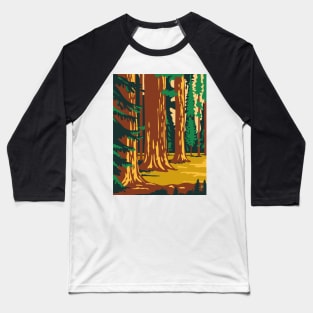 Sequoia and Kings Canyon National Park in Sierra Nevada California United States WPA Poster Art Baseball T-Shirt